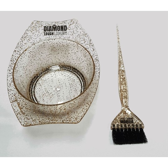 Diamond Plastic bowl + brush with LOGO