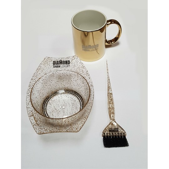 Diamond Plastic bowl + brush with + Mug LOGO