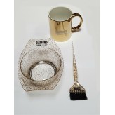 Diamond Plastic bowl + brush with + Mug LOGO