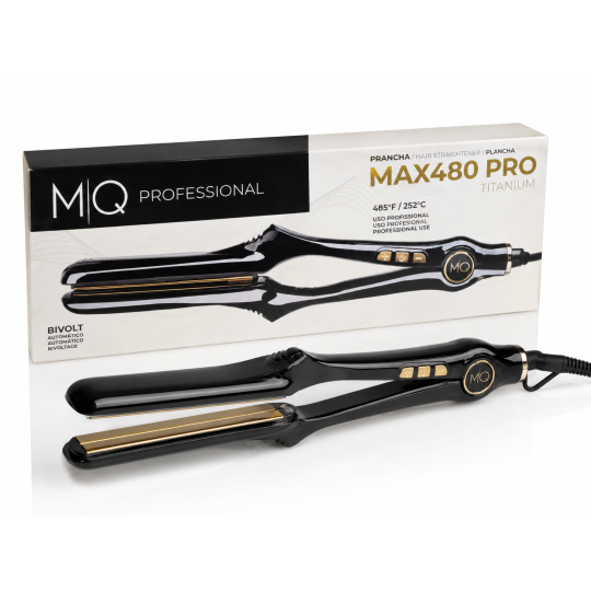 PROSTOWNICA TYTANOWA CZARNA  MQ MAX480 PRO TITANIUM PROFESJONALNA KERATYNA NANOPLASTIA BOTOX